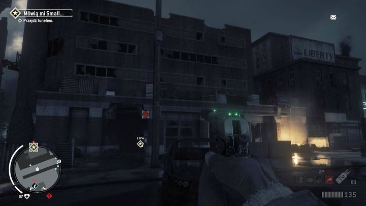 Po przybyciu na miejsce będziesz musiał dostać się do małego przesmyku między budynkami - Czerwona strefa Stare Miasto | Punkty kluczowe - Homefront: The Revolution - poradnik do gry