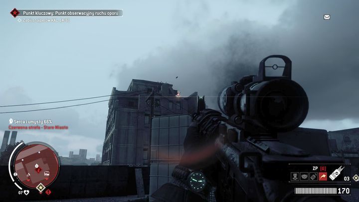 Twoim zadaniem będzie zlikwidowanie wszystkich snajperów, którzy monitorują teren - Czerwona strefa Stare Miasto | Punkty kluczowe - Homefront: The Revolution - poradnik do gry