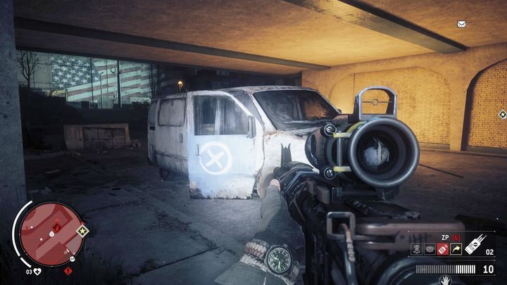 Czwarta paczka znajduje się na zewnątrz, zaraz pod głównym budynkiem szpitala - Czerwona strefa Stare Miasto | Punkty kluczowe - Homefront: The Revolution - poradnik do gry