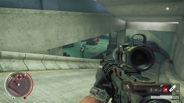 Po zniszczeniu drugiego magazyny, zejdź piętro niżej gdzie znajdziesz trzeci skład - Zakazana strefa | Punkty kluczowe - Homefront: The Revolution - poradnik do gry