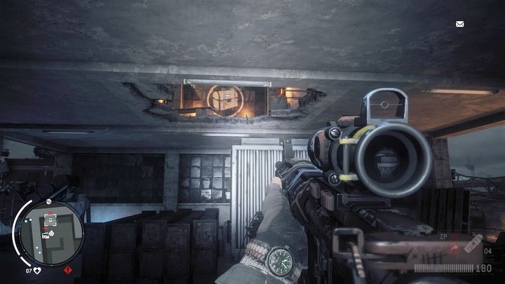 Do magazynu dostaniesz się z wnętrza pokazanego na obrazku budynku - Czerwona strefa Elmtree | Magazyny i zlecenia - Homefront: The Revolution - poradnik do gry