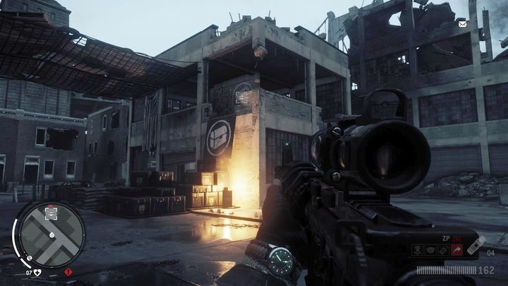 Wejście do magazynu widnieje na obrazku - Czerwona strefa Elmtree | Magazyny i zlecenia - Homefront: The Revolution - poradnik do gry