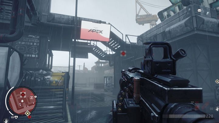 Na początku wyeliminuj wszystkich nacierających na ciebie szturmowców pozostając ciągle za dobrą osłoną - Czerwona strefa Elmtree | Punkty kluczowe - Homefront: The Revolution - poradnik do gry