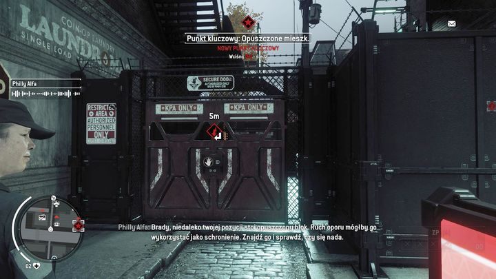 Po dotarciu na miejsce nie znajdziesz żadnego strażnika czy żołnierza, dlatego masz duże możliwości swobodnego poruszania się - Żółta strefa Earlstone | Punkty kluczowe - Homefront: The Revolution - poradnik do gry