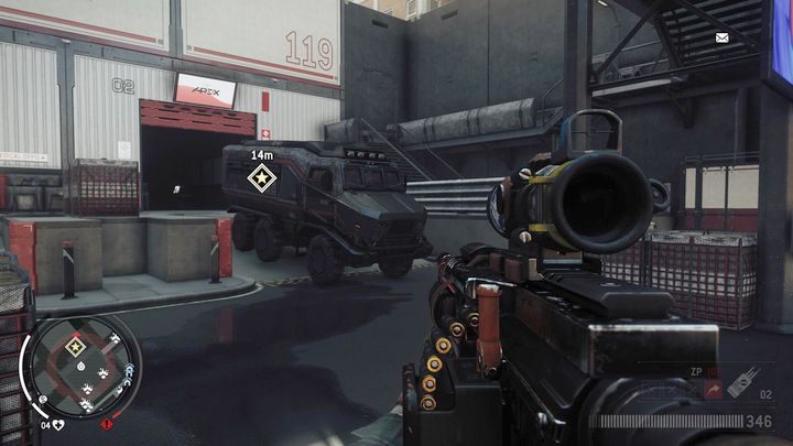 Po oczyszczeniu terenu z Koreańczyków wejdź do środka i podejdź do widocznego na obrazku samochodu - Żółta strefa Earlstone | Punkty kluczowe - Homefront: The Revolution - poradnik do gry