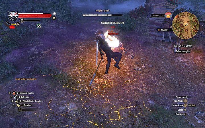 Duch rycerza nie jest wymagającym przeciwnikiem - O czym szepczą grzyby | Kontrakty wiedźmińskie i poszukiwania skarbów - Wiedźmin 3: Krew i wino - poradnik do gry