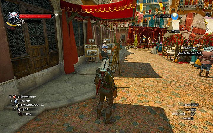 Malarza możesz spotkać na głównym rynku w Beauclair - Portrecista | Zadania poboczne Wiedźmin Krew i Wino - Wiedźmin 3: Krew i wino - poradnik do gry