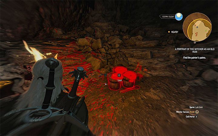 Miejsce odnalezienia farb w jaskini - Portrecista | Zadania poboczne Wiedźmin Krew i Wino - Wiedźmin 3: Krew i wino - poradnik do gry