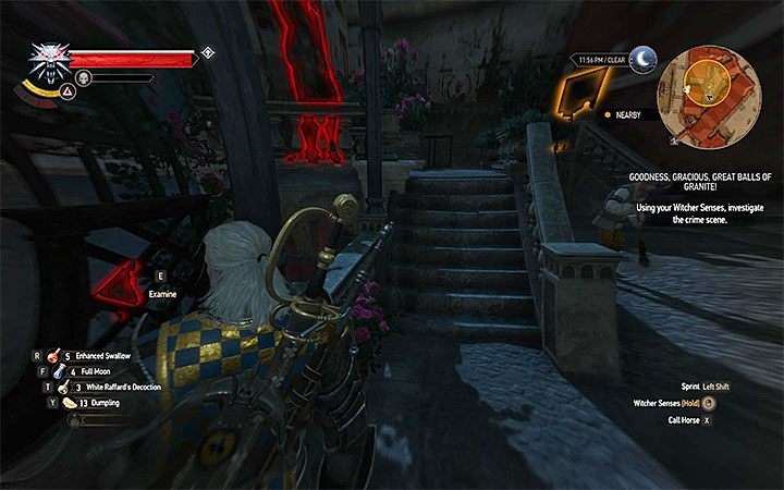 Pozostań w pobliżu pomnika i uaktywnij wiedźmińskie zmysły - Pozostałe zadania | Zadania poboczne Wiedźmin Krew i Wino - Wiedźmin 3: Krew i wino - poradnik do gry