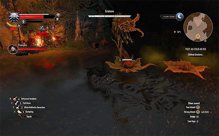 Możesz zniszczyć archespory lub skupić się wyłącznie na osłabianiu Grotnika - Jeśli nie chcesz mojej zguby... - kontrakt na Grotnika | Kontrakty wiedźmińskie i poszukiwania skarbów - Wiedźmin 3: Krew i wino - poradnik do gry