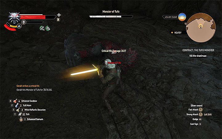 Atakuj szarleja gdy ten leży na plecach - Zlecenie - monstrum z Tufo - kontrakt na szarleja | Kontrakty wiedźmińskie i poszukiwania skarbów - Wiedźmin 3: Krew i wino - poradnik do gry