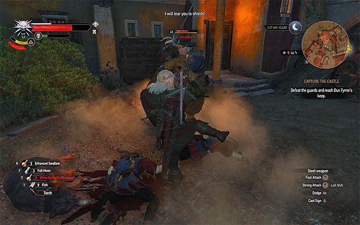 Uważaj na przeciwnika z ogromnym dwuręcznym mieczem - Szturm na Dun Tynne | Główne zadania | Solucja Wiedźmin Krew i Wino - Wiedźmin 3: Krew i wino - poradnik do gry