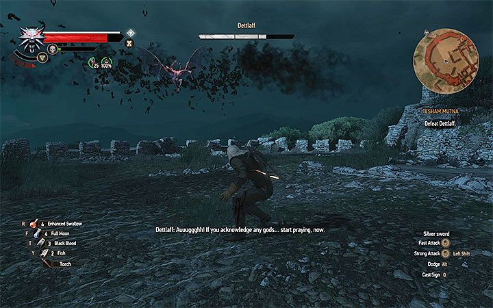 Dobrze przygotowuj się do obrony przed nalotem nietoperzy - Tesham Mutna - finałowa konfrontacja z Dettlaffem | Główne zadania Wiedźmin - Wiedźmin 3: Krew i wino - poradnik do gry