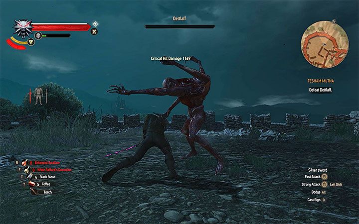 Musisz na koniec dobić Dettlaffa - Przeciwnicy z głównych zadań | Pojedynki z trudnymi przeciwnikami - Wiedźmin 3: Krew i wino - poradnik do gry