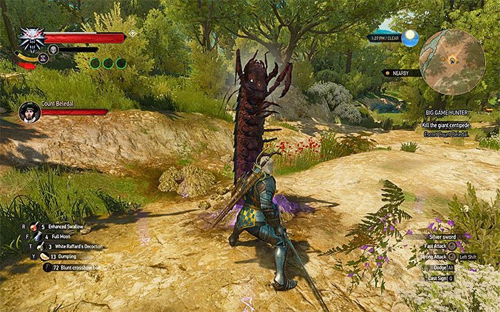 Atakuj potwora gdy osłabi go znak Yrden - Beauclairskie safari | Kontrakty wiedźmińskie i poszukiwania skarbów Wiedźmin - Wiedźmin 3: Krew i wino - poradnik do gry