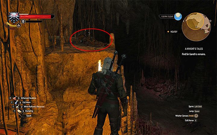 Opuść chatkę, wyrusz z powrotem na dół i zlokalizuj niewielkie wejście do oznaczonej przez grę jaskini - O damie i jej rycerzu - quest dziewczyny zaklętej w drzewie | Zadania poboczne - Wiedźmin 3: Krew i wino - poradnik do gry