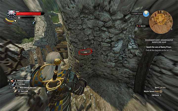 Skrytka z diagramem i dziennikiem - Arcymistrzowski rynsztunek Mantikory | Arcymistrzowski wiedźmiński rynsztunek - Wiedźmin 3: Krew i wino - poradnik do gry