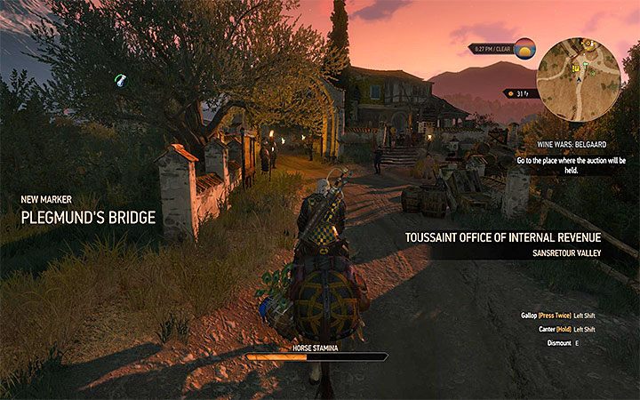 Miejsce gdzie ma odbyć się aukcja - Awantura o wino | Zadania poboczne Wiedźmin Krew i Wino - Wiedźmin 3: Krew i wino - poradnik do gry