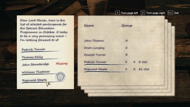 Podkreślaj imiona i nazwiska osób, które występują na obu dokumentach - Śladem zapachu | Ofiarna opowieść | Sherlock Holmes The Devils Daughter - Sherlock Holmes: The Devils Daughter - poradnik do gry