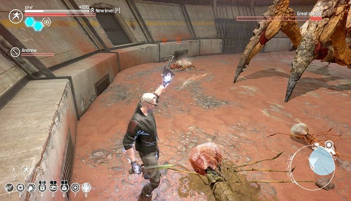 Dobrym pomysłem jest szybkie zestrzeliwanie z pistoletu mniejszych potworków. - Mistrz areny | Zadania poboczne | The Technomancer - The Technomancer - poradnik do gry