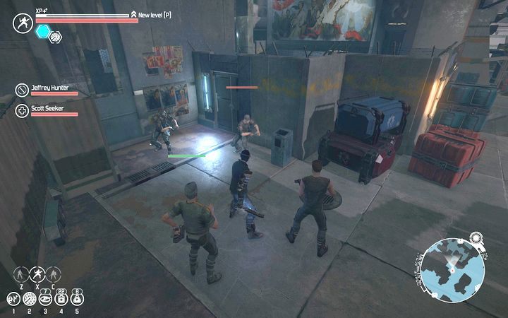 Strażnicy przed budynkiem, gdzie ukrywają się żołnierze. - Giełda | Zadania poboczne | The Technomancer - The Technomancer - poradnik do gry