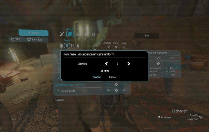 U handlarki bez problem zakupisz uniformy. - Pod rozkazami Kupieckiego Księcia | Rozdział 2 | The Technomancer - The Technomancer - poradnik do gry