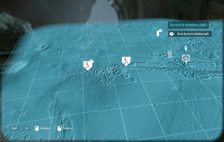 Gdy będziesz gotów, udaj się do lokacji o nazwie Ścieżka cienia Aurory (Auroras shadow path) używając łazika lub pożyczonego środka transportu z Noctis stojącego przy towarzyszach - Pod rozkazami Kupieckiego Księcia | Rozdział 2 | The Technomancer - The Technomancer - poradnik do gry