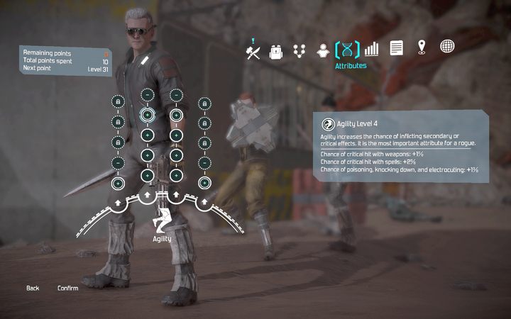 Drzewko atrybutów - Atrybuty | Klasy, atrybuty, talenty i umiejętności | The Technomancer - The Technomancer - poradnik do gry