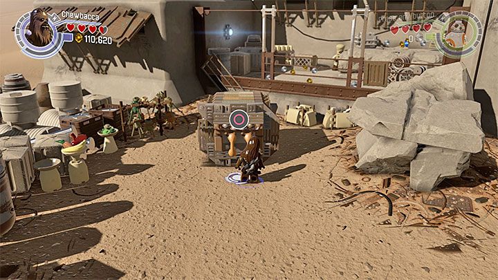 Złap się uchwytu Chewbaccą lub innym silnym bohaterem - Rozdział 3 - Przyczółek Niima | Minizestawy i czerwone klocki LEGO - LEGO Gwiezdne wojny: Przebudzenie Mocy - poradnik do gry