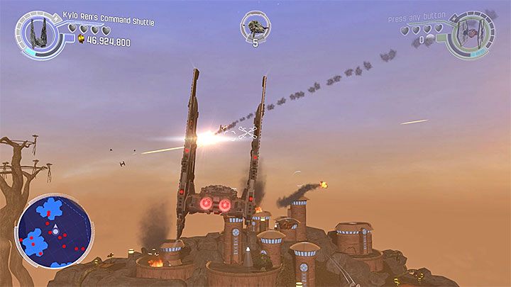 Wrogie maszyny latające możesz zestrzeliwać w dowolnej kolejności - Ottegański szturm | Misje poboczne - LEGO Gwiezdne wojny: Przebudzenie Mocy - poradnik do gry