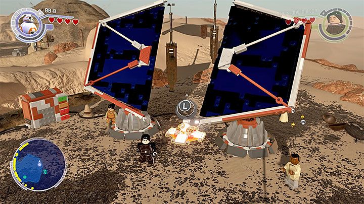 Musisz w pierwszej kolejności obrócić panele słoneczne i dopiero później podłączyć zasilanie do maszyny z lodami - Jakku | Mapy - LEGO Gwiezdne wojny: Przebudzenie Mocy - poradnik do gry