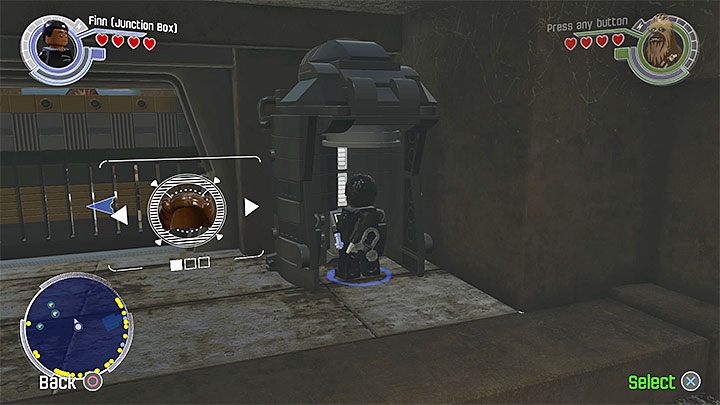 Wybierz pierwsze nakrycie głowy z listy - DQar - Kryjówka Ruchu Oporu | Mapy - LEGO Gwiezdne wojny: Przebudzenie Mocy - poradnik do gry