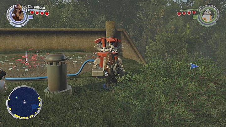 Powróć z pokrętłem do miejsca ukrycia klocka - DQar - Kryjówka Ruchu Oporu | Mapy - LEGO Gwiezdne wojny: Przebudzenie Mocy - poradnik do gry