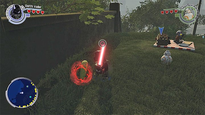 Przykładowy obiekt, na którym trzeba użyć Mocy - DQar - Kryjówka Ruchu Oporu | Mapy - LEGO Gwiezdne wojny: Przebudzenie Mocy - poradnik do gry