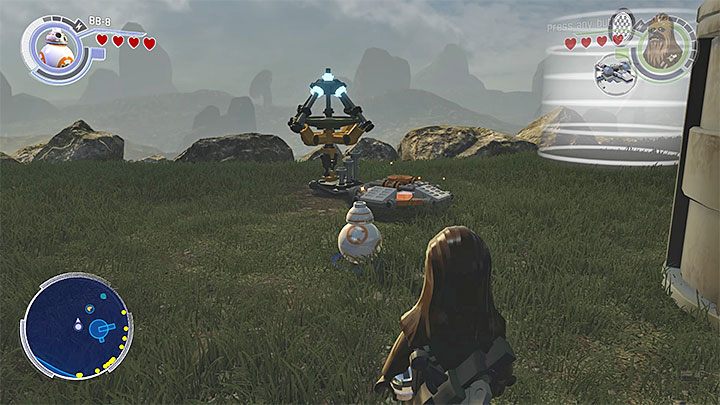 W celu zdobycia złotego klocka musisz odnaleźć i obrócić pięć małych anten satelitarnych i dokonuje się tego poprzez umieszczenie BB-8 w gnieździe - DQar - Kryjówka Ruchu Oporu | Mapy - LEGO Gwiezdne wojny: Przebudzenie Mocy - poradnik do gry