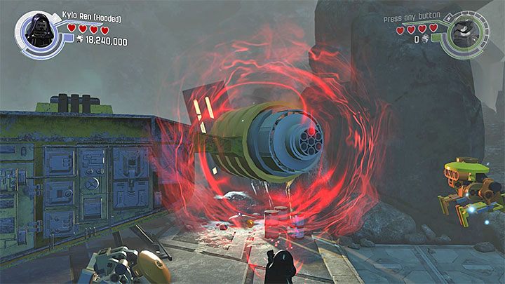 Użyj Mocy na silniku maszyny latającej - Karmazynowy Korsarz | Minizestawy i czerwone klocki LEGO - LEGO Gwiezdne wojny: Przebudzenie Mocy - poradnik do gry