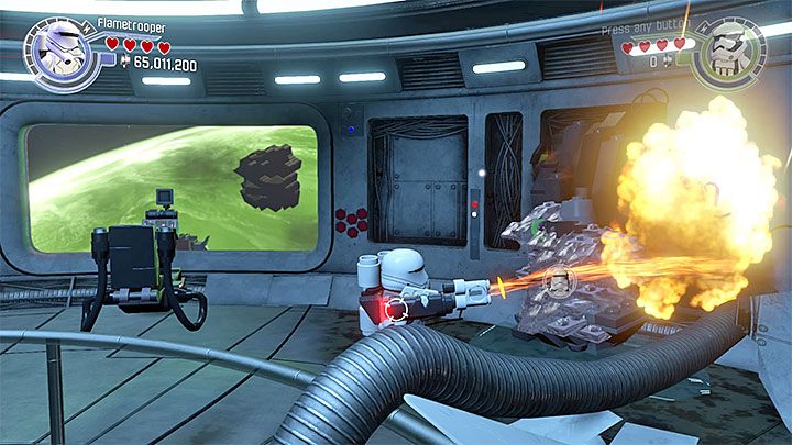 Użyj miotacza ognia żeby roztopić lód - Kłopoty nad Taul | Minizestawy i czerwone klocki LEGO - LEGO Gwiezdne wojny: Przebudzenie Mocy - poradnik do gry