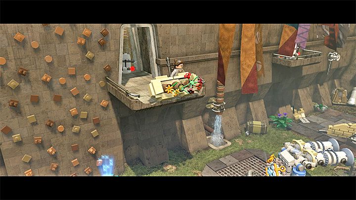 Możesz już zniszczyć zbudowane przed chwilą urządzenie i skonstruować nieco dalej po lewej stronie działko wodne - Rozdział 5 - Zamek Maz | Tryb fabularny - LEGO Gwiezdne wojny: Przebudzenie Mocy - poradnik do gry