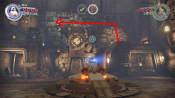 Musisz umożliwić Rey dotarcie na lewą górną półkę - Rozdział 5 - Zamek Maz | Tryb fabularny - LEGO Gwiezdne wojny: Przebudzenie Mocy - poradnik do gry