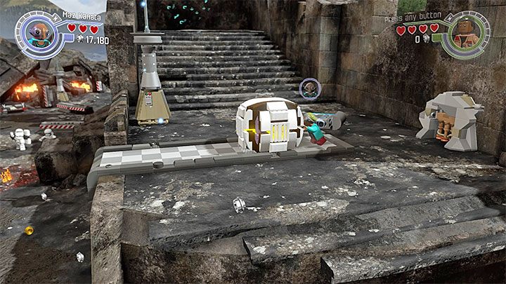 Zepchnij skrzynię na dół i zacznij używać klocków do wyeliminowania nowych wrogów - Rozdział 6 - Bitwa o Takodanę | Tryb fabularny - LEGO Gwiezdne wojny: Przebudzenie Mocy - poradnik do gry