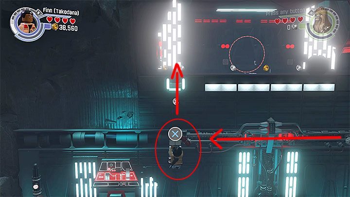 Pozostaw Finna w pozycji wiszącej i przełącz się na Chewbaccę - Rozdział 8 - Sabotaż Starkillera | Tryb fabularny - LEGO Gwiezdne wojny: Przebudzenie Mocy - poradnik do gry