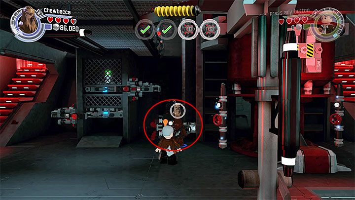 Zbudowaniem trzeciej bomby zajmiemy się w lewej części hali na jej dolnym poziomie - Rozdział 9 - Zniszczyć bazę Starkiller | Tryb fabularny - LEGO Gwiezdne wojny: Przebudzenie Mocy - poradnik do gry