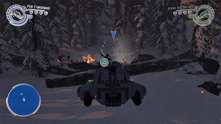 Ścieżka prowadząca do miejsca rozpoczęcia dziesiątego rozdziału - musisz tu wysiąść ze ścigacza - Rozdział 10 - Finał | Tryb fabularny - LEGO Gwiezdne wojny: Przebudzenie Mocy - poradnik do gry