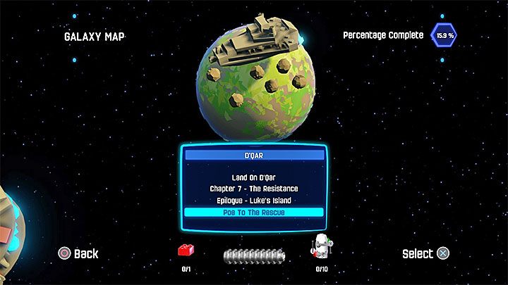 Odszukaj misję na liście zadań powiązanych z planetą DQar - Poe na ratunek | Misje poboczne - LEGO Gwiezdne wojny: Przebudzenie Mocy - poradnik do gry