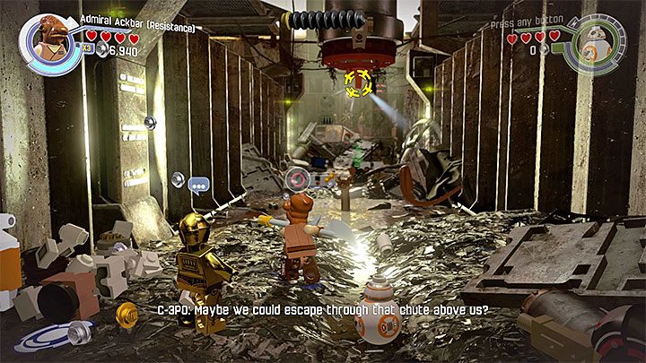 Chwyć się górnego zaczepu - Poe na ratunek | Misje poboczne - LEGO Gwiezdne wojny: Przebudzenie Mocy - poradnik do gry