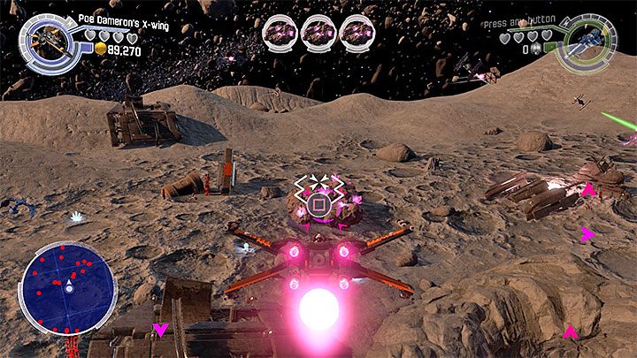 Jeden z dużych głazów, w który należy trafić torpedą fotonową - Poe na ratunek | Misje poboczne - LEGO Gwiezdne wojny: Przebudzenie Mocy - poradnik do gry