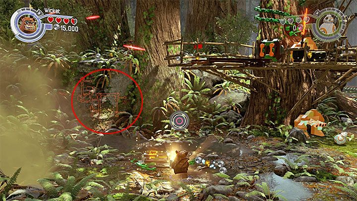 Skonstruuj ścianę wspinaczkową i skorzystaj z niej np. grając jako Wicket - Prolog - Bitwa o Endor | Minizestawy i czerwone klocki LEGO - LEGO Gwiezdne wojny: Przebudzenie Mocy - poradnik do gry