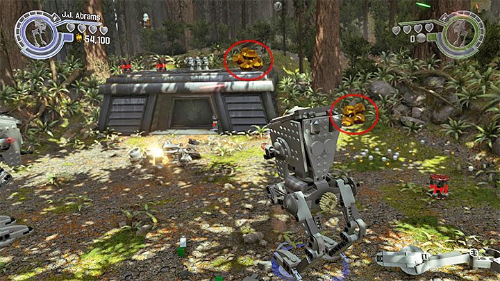 Specjalne wymagania: AT-ST lub postać potrafiąca niszczyć złote obiekty (np - Prolog - Bitwa o Endor | Minizestawy i czerwone klocki LEGO - LEGO Gwiezdne wojny: Przebudzenie Mocy - poradnik do gry