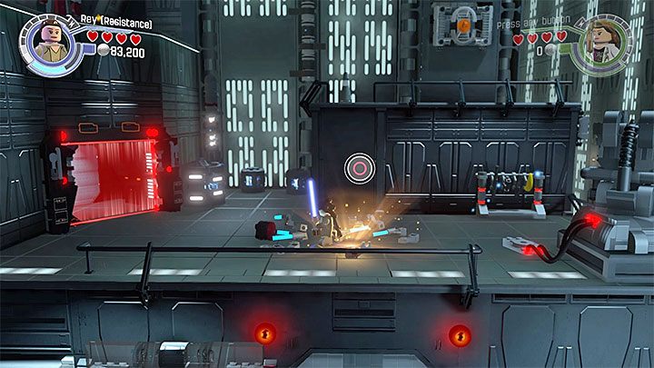 Plan zakłada wyłączenie lewego pola siłowego - Rozdział 9 - Zniszczyć bazę Starkiller | Minizestawy i czerwone klocki LEGO - LEGO Gwiezdne wojny: Przebudzenie Mocy - poradnik do gry