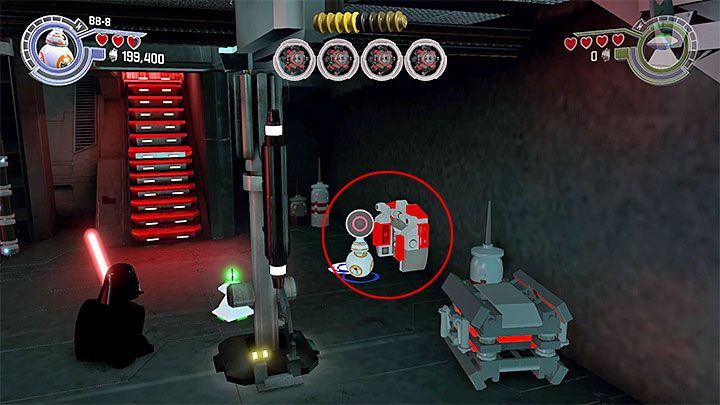 Specjalne wymagania: postać potrafiąca korzystać z małych włazów (np - Rozdział 9 - Zniszczyć bazę Starkiller | Minizestawy i czerwone klocki LEGO - LEGO Gwiezdne wojny: Przebudzenie Mocy - poradnik do gry